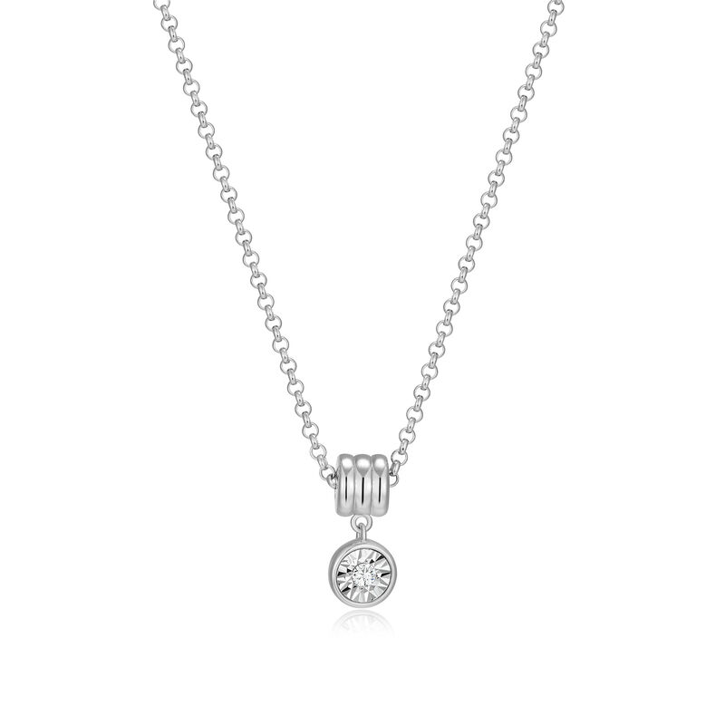 Lab Grown Diamond Bezel Necklace in Sterling Silver image number null